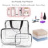 APREUTY Clear Makeup Bags, TSA Approved 6 Pcs Cosmetic Makeup Bags Set, Clear PVC with Zipper Handle for Travel