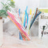 50 Pack Bent Reusable Straws, BPA-Free, 9" Colorful Hard Plastic Stripe Drinking Straw with Cleaning Brush