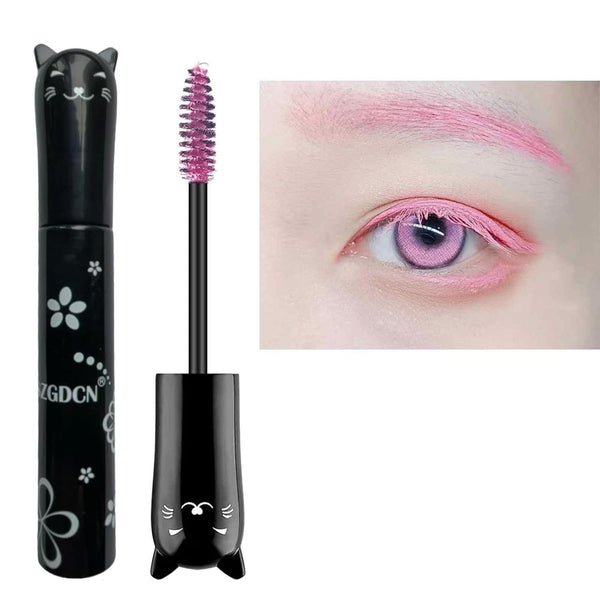 Pink Mascara, Colored Waterproof Makeup for Eyes, Fast Dry Eyelashes Curling Lengthening for Party Stage Use