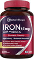 Doctor's Recipes Iron Supplement 65 mg with Vitamin C for Red Blood Cells and Immunity Health