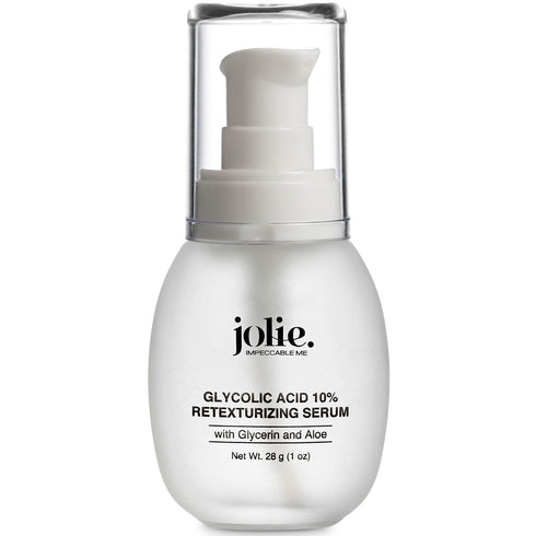 Jolie Glycolic Acid 10% Retexturizing Serum | Anti-Aging Skincare to Refine Skin Texture, Reduce Wrinkles, Vegan &