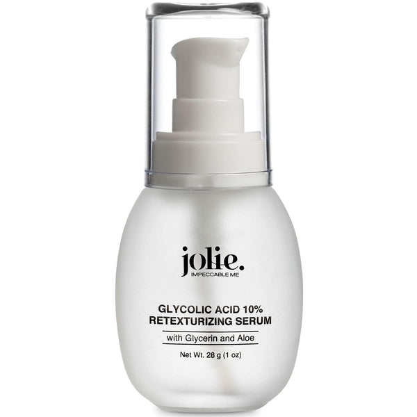Jolie Glycolic Acid 10% Retexturizing Serum | Anti-Aging Skincare to Refine Skin Texture, Reduce Wrinkles, Vegan &