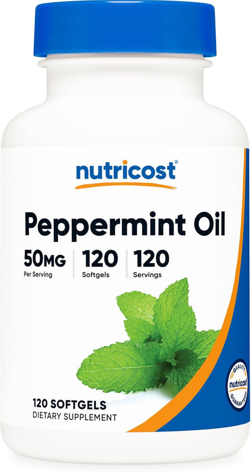 Nutricost Peppermint Oil Softgels, 120 SFG, 50 MG, Gluten-Free, Third Party Tested, GMO Free