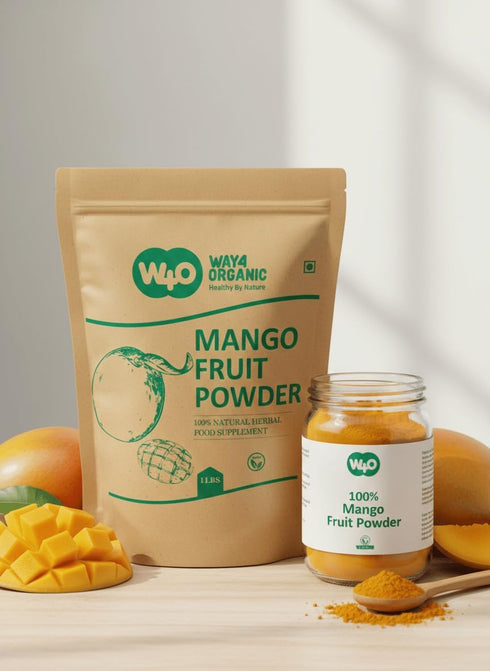 WAY 4 ORGANIC W4O 1 lb (16 Oz), (1 Pound(16 Mango Fruit Powder Air Dried Fresh Whole Fruit Herbal Powder, Naturally