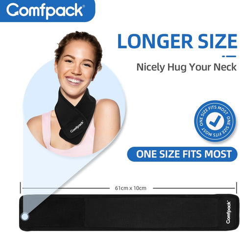 Neck Ice Pack Wrap Gel - Reusable Hot Cold Therapy Ice Pack for Neck Pain Relief