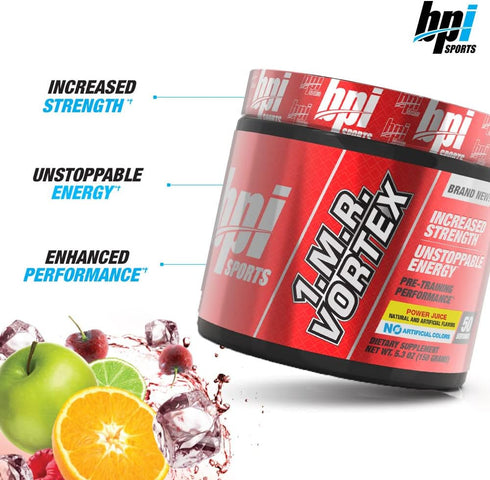 BPI Sports 1.M.R Vortex Pre Workout Powder, Non Habit Forming, Sustained Energy & Nitric Oxide Booster, 5.3 Ounce