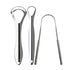 JourHawee 3pcs Stainless Steel Tongue Scraper For Adults,Metal Tongue Cleaner With Curved Design