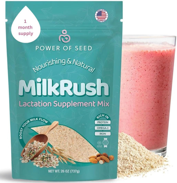 Proseed Power Of Seed Milkrush Lactation Support for Breastfeeding-Oats Seeds & Almond Lactation Drink Mix -