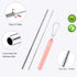 2 Pack Reusable Metal Straws, Collapsible Stainless Steel Drinking Straw, Travel Portable Telescopic Straw with Case,