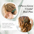 inSowni 7 Pieces Vintage Bridal Wedding Glitter Emerald Green Rhinestone Hair Side Combs and U-shaped Hair Pins
