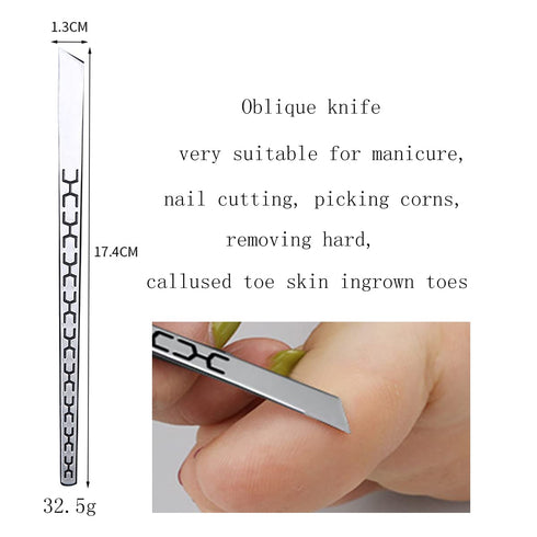 Stainless Steel Ingrown Toenail Pedicure Knife Set, Professional Foot Skin Scraper Kit
