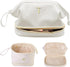 Birthday Gifts for Girls, Personalized Large Makeup Bag, Double Layer Cosmetic Bag with Brush Organizer, PU Leather