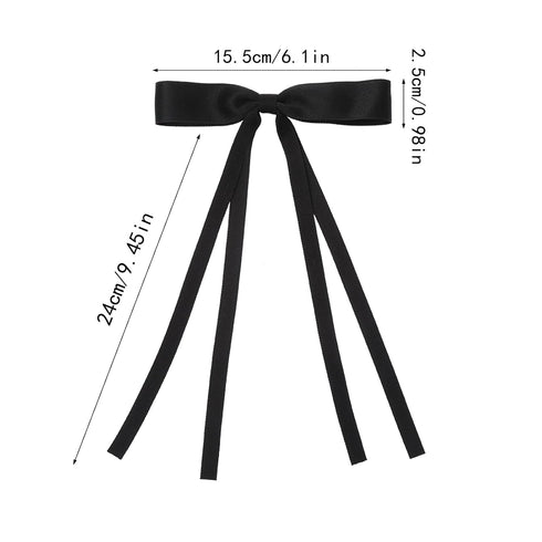 12 PCS Hair Bows for Women, Hair Ribbon with Long Tail Bowknot Hair Clips for Women Girls, Hair Barrettes with Bow Accessories (12 Color mixing)