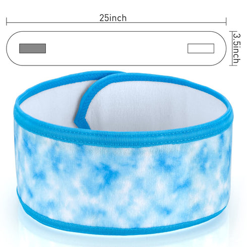 Denfany Spa Facial Headband | Terry Cloth Headband 4 Pack | Ultra Soft Adjustable Skincare Headband for Face Washing