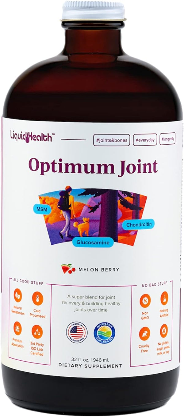 LIQUIDHEALTH 32 Oz Optimum Joint Support Supplement with Glucosamine, Chondroitin, MSM & Hyaluronic Acid