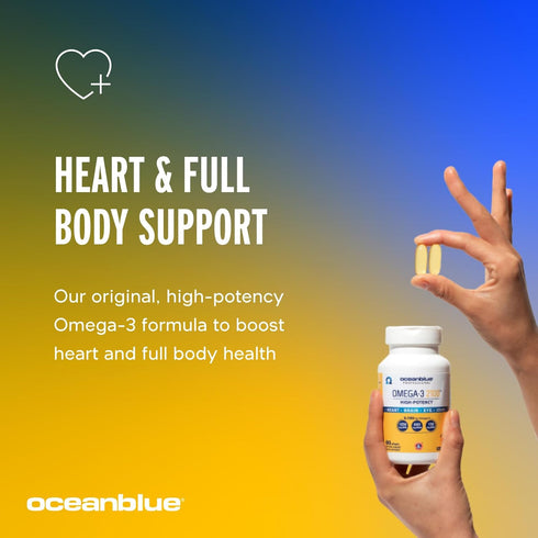 OceanBlue Professional Omega-3 2100, 60 Count, High-Potency Burpless Fish Oil Supplement, Orange Flavor