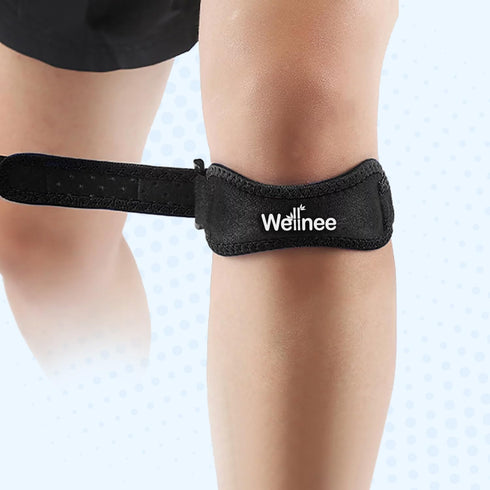 Patella Knee Strap, Adjustable Knee Brace for Support in Running, Basketball, Volleyball, Hiking, One Size Fits Most