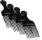 Plastic Hair Pick Comb, Wide Tooth Afro Lift Picks, Pack of 4 Combs for Styling and Detangling