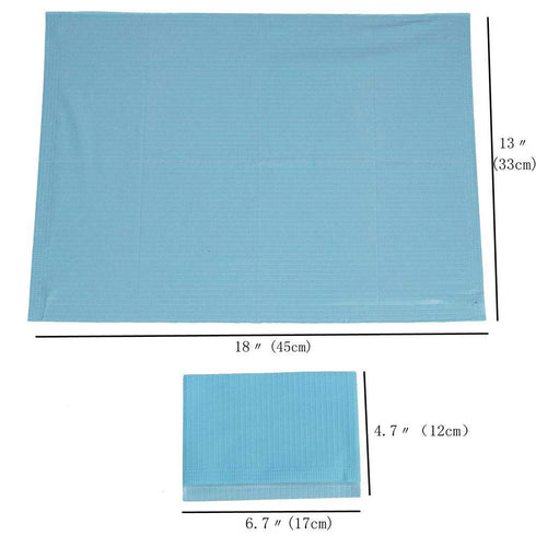New Life Tattoo Disposable Bibs Sheets Cloths, 125pcs 13 X 18 inches Waterproof Tattoo Table Covers (Blue)