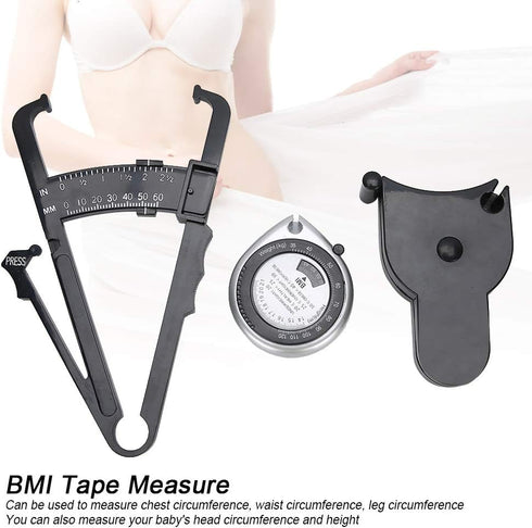 Digital Body Fat Caliper Set with Automatic Retraction, Measures Chest, Waist, Leg Circumference, High Temperature