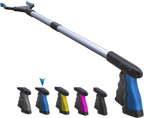 2024 Upgrade PowerGrip T9 Grabber Reacher Tool, 32" with Magnet, Wide Jaw, Foldable, Steel Cable, 96 Grip Points