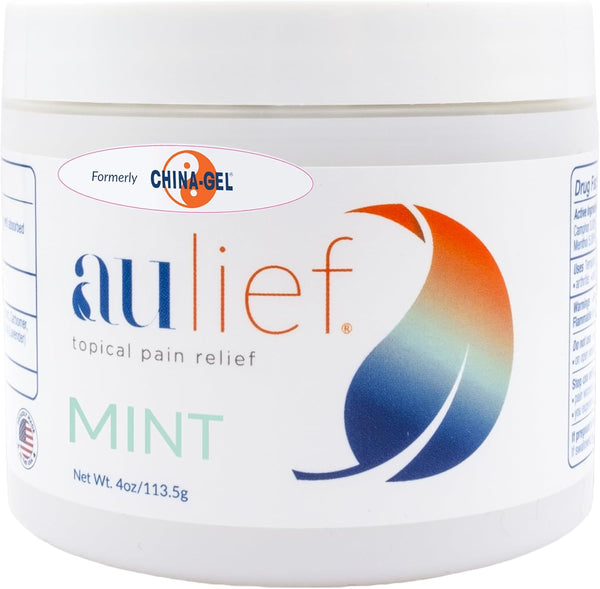 Aulief Topical Pain Relief Cream, Mint Green Gel, 4 oz Jar for Neck, Knee, Back Pain