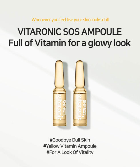 Snp Vitaronic SOS Ampoule, 1 Week Facial Supply for All Skin Types, Nourishing and Moisturizing, 7 Vials - 1.5ml