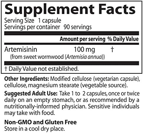 Doctor's Best Artemisinin - Non-GMO, Vegan, Gluten Free, 90 Veggie Caps