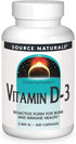 Source Naturals Vitamin D-3, 2000 IU, 200 Capsules, Bioactive form for Bone & Immune Health
