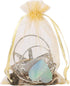 HRX 100pcs Gold Organza Gift Bags, 4 x 6 inch Candy Mesh Drawstring Favor Pouches for Wedding Christmas Party