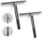 Shower Squeegee 2 Packs, 360° Rotating Black Silicone Scraper for Glass Doors, Tile, Countertop Cleaning