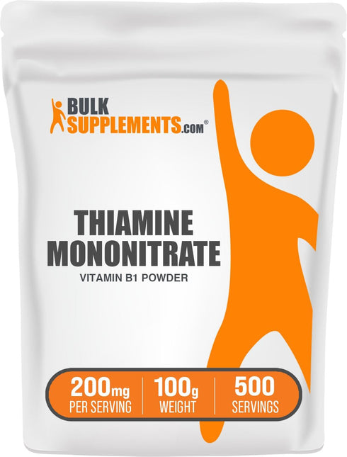 BulkSupplements.com Thiamine Mononitrate Powder, Vitamin B1 Supplement, Gluten Free, 200mg per Serving, 100g