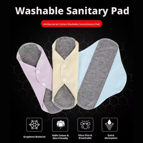 QHUDLV 3PCS Graphene Reusable Incontinence Pads, Reusable Leak-Proof & Waterproof Absorbent Pad, Washable in-Continence