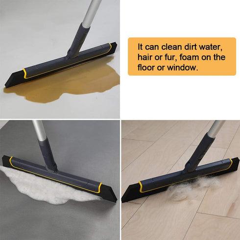 Yocada Floor Squeegee Broom for Shower Bathroom Kitchen Home Tile Cleaning with Long Adjustable Handle