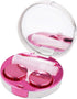 Honbay Fashion Marble Contact Lens Case, Portable Kit with Mirror, Round, Rose Red