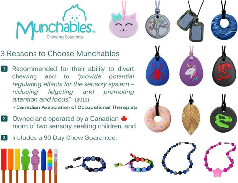 Pink Donut Chewy Necklace - Sensory Chew for Strong Chewers