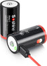 Rechargeable C Batteries with USB-C Charging Cable, 1.5v Lithium LR14 C Size Battery 5000mWh, 2 Pack