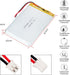 3.7V 3200mAh 605585 Lithium Polymer Ion Rechargeable Battery with 2P PH 2.0mm Pitch Connector