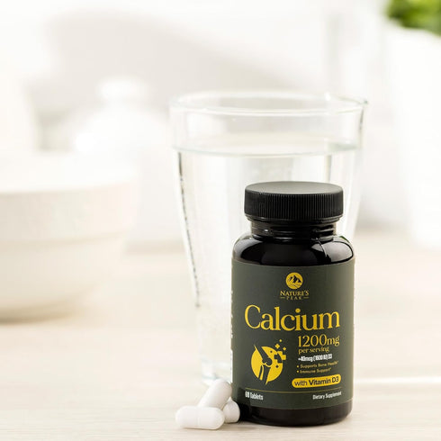 Calcium 1200 mg with Vitamin D3 | 60 Tablets | Supports Bone Strength, Teeth & Immune System