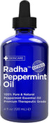Radha Beauty Peppermint Essential Oil, 4 oz, 100% Pure & Therapeutic Grade, Fresh Minty Scent for Aromatherapy