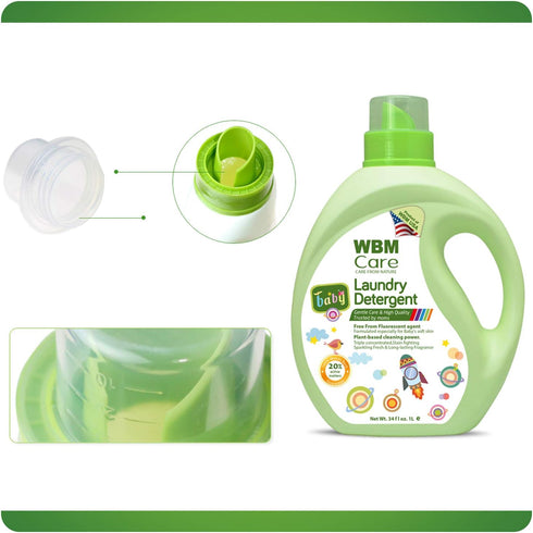 Laundry Detergent, Plant-Based Liquid, 50 Loads Total, 34 fl oz