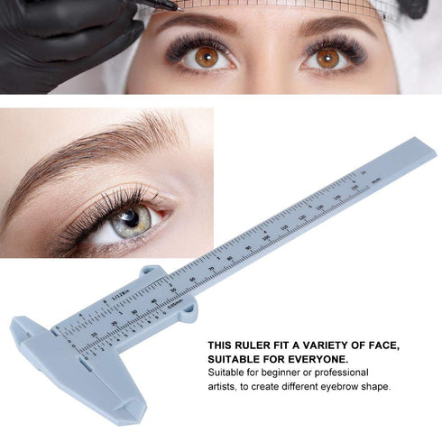 Eyebrow Ruler, Vernier Caliper Tattoo Eyebrow Stencil, Reusable Permanent Positioning Ruler for Makeup