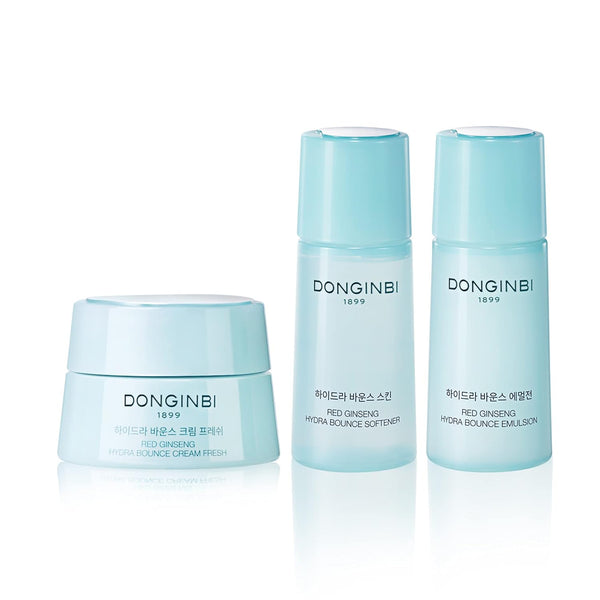 DONGINBI Red Ginseng Hydra Bounce Cream Fresh Travel Kit - Hydrating Skincare Set with Softener, Emulsion, Cream