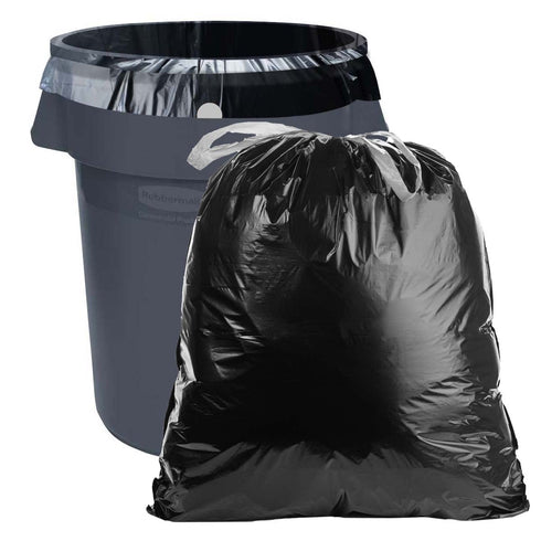 Commander 39 Gallon 1.0 MIL Black Drawstring Lawn & Leaf Trash Bags - 33" x 41" - Pack of 40 for Home, Kitchen, Lawn