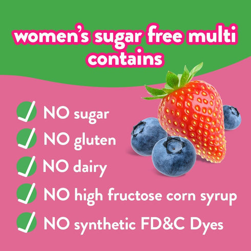 Vitafusion Women’s Sugar Free Daily Multivitamin Supplement, 90 Count, Adult Gummy Vitamin for Energy, Bone & Immune