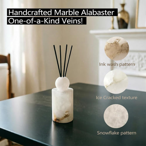 hktake Set 50, Marble Essential Oil Diffuser Bottle Empty Aromatherapy Reed Diffuser Fragrance Home Decor Bathroom