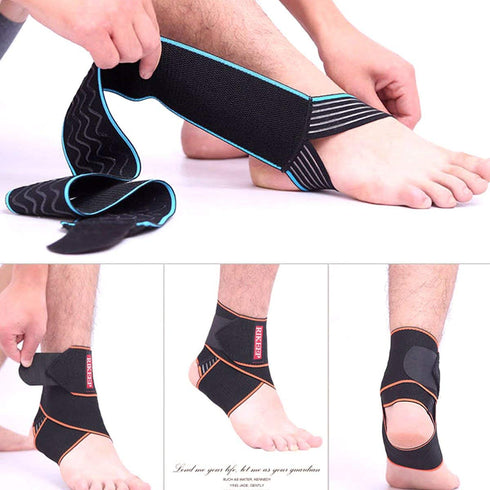 Adjustable Ankle Support Brace, Breathable Nylon Material, Super Elastic and Comfortable, Gray