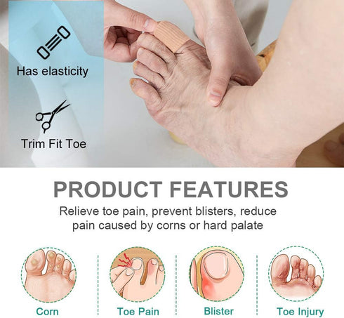 Povihome 10 Pack Big Toe Sleeves, Gel Toe Protectors and Caps for Stubbed Toes, Crossing Toes, Corns
