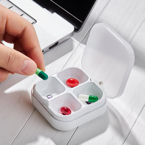 Pillbox 4 DEFI Smart | Bluetooth Pill Organizer, Travel Medication Organizer & Daily Pill Case, Portable Medicine