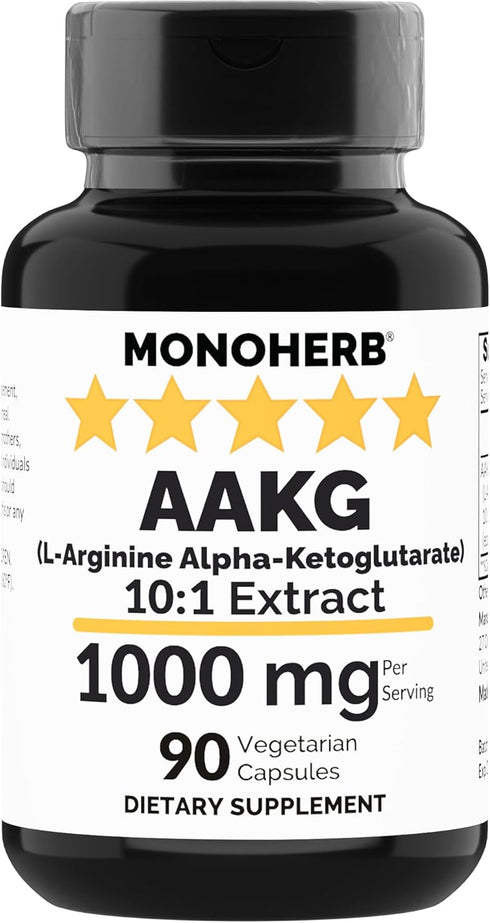 AAKG - L-Arginine Alpha-Ketoglutarate - 1000 mg - 90 Vegetarian Capsules